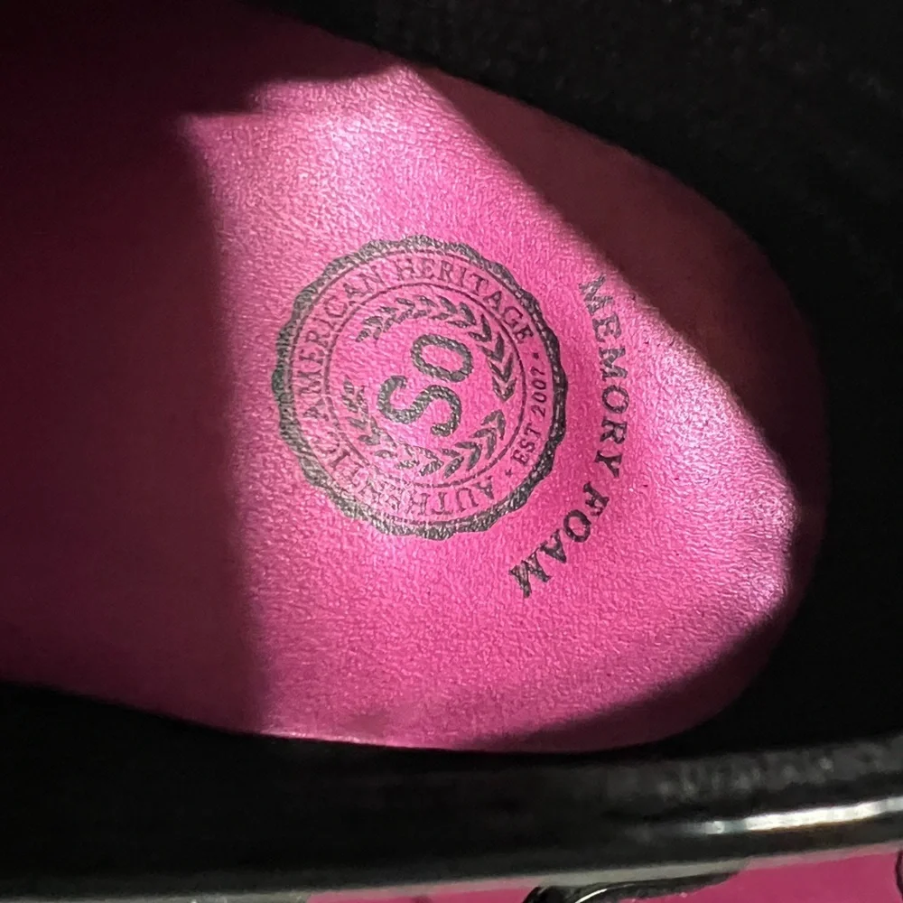 Black Patent Mary Jane Heels Pink memory foam Insole Girls Size 4